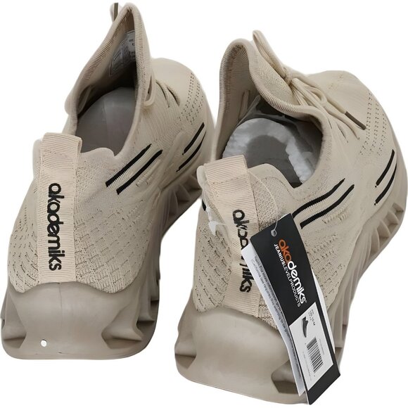 Beige Knit Jogger Sneakers by Akademiks Size 10M - Picture 3 of 6